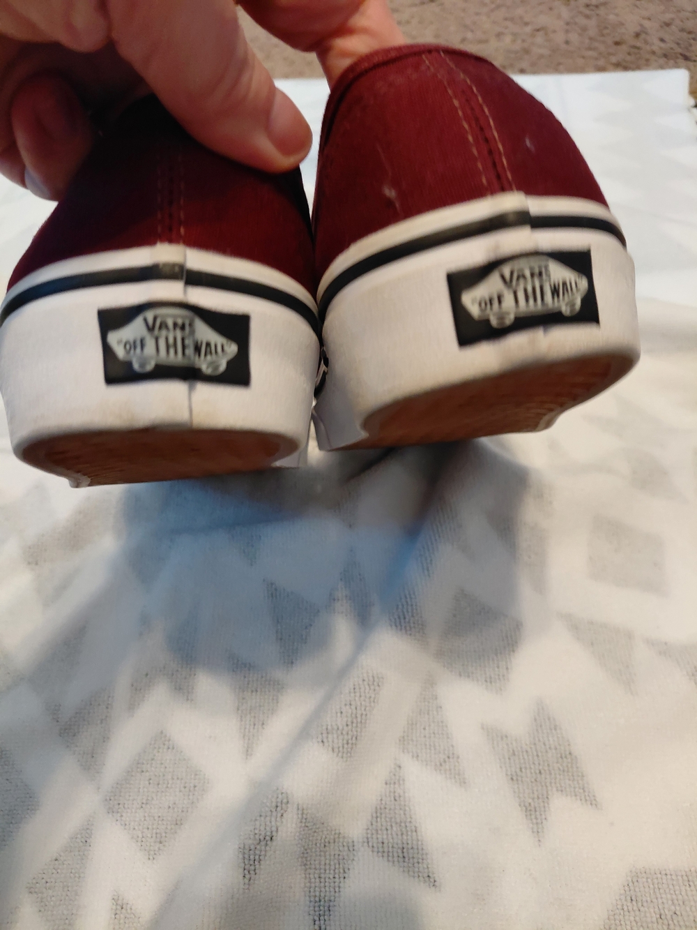 Vans Burgundy Canvas Low-Top Sneakers with Black Laces - Picture 5 of 5
